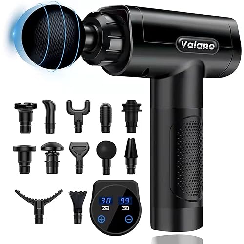 Massagepistole, Massage Gun Percussion Muskel Massagegerät mit 30 Geschwindigkeiten Einstellbar Masagepistoll Massage Pistole Massagegeräte Masagegäret Pistole Mit 12 Massageköpfen - 1#