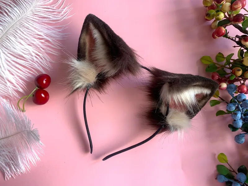 Brown cat ears,Chocolate neko ears,Kawaii kitty ears,Bunny ears,Realistic Animal ears,Luxury furry ears,Fox ear,Wolf ear,Bunny ear