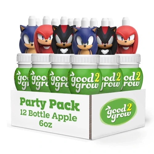 good2grow Sonic 100% Apple Juice Party Pack, 6 fl oz Bottles (Pack of 12)