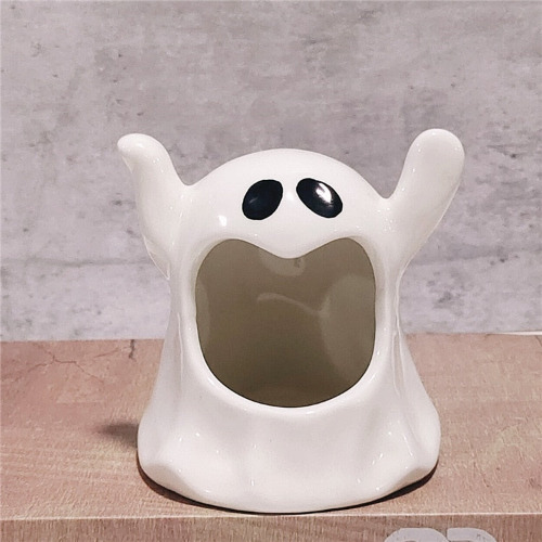 Cute Ghost Ceramic Candle Holder - 01