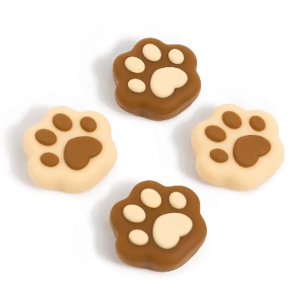 GeekShare 4PCS Cat Paw Shape Thumb Grip Caps,Soft Silicone Joystick Cover Compatible with Nintendo Switch /OLED/ Switch Lite (Milk Tea Brown)