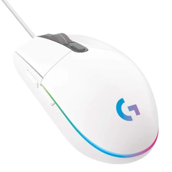 Logitech G102 Light Sync Gaming Mouse with Customizable RGB Lighting, 6 Programmable Buttons, Gaming Grade Sensor, 8 k dpi Tracking,16.8mn Color, Light Weight (White)