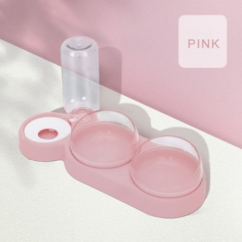Pet Automatic Tilted Bowl Set - Pink