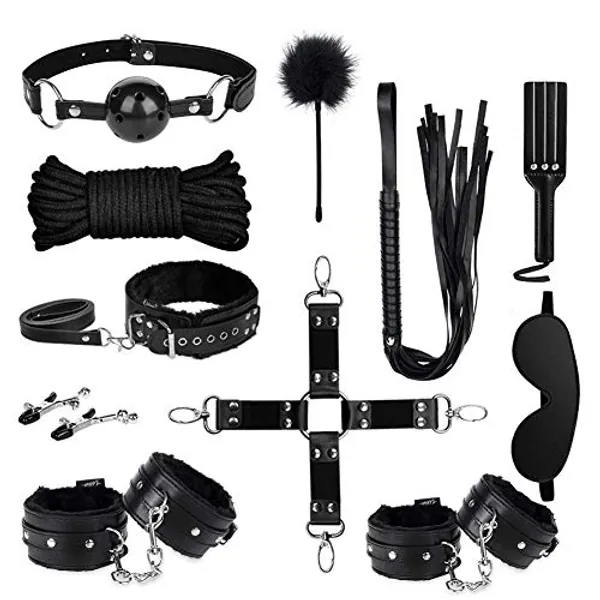 UTIMI Bondage for Sex 11 Pcs BDSM Leather Bondage Sets Restraint Kits for Women and Couples - 11 Piece Set