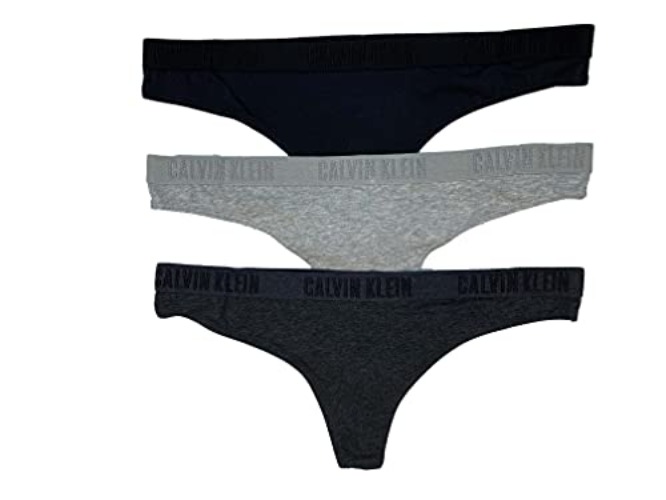 Calvin Klein Women`s Monochrome Thongs 3 Pack - Medium Black(qp2000-067)/G_g
