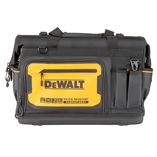 DEWALT Tool Bag, Water Resistant, Hard Bottom, 20-inch, Professional Tool Tote with Organization (DWST560104) - 20" Open Mouth Tool Bag