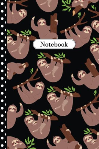 Sloths Notebook: Pretty Sloths Journal: 100 Pages (6x9") Sloths Lined Notebook For Teens, Kids, Students, Girls, Adults, Teachers, School, Birthday Kids Writing Notes
