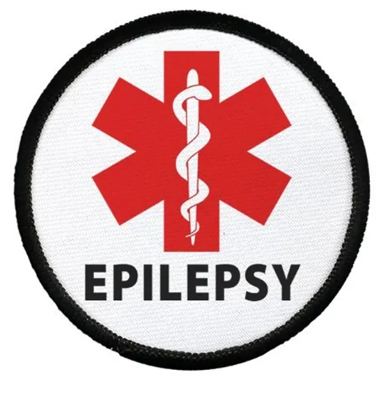 Creative Clam Epilepsy Red Medical Alert Symbol 3 Inch Black Rim Patch