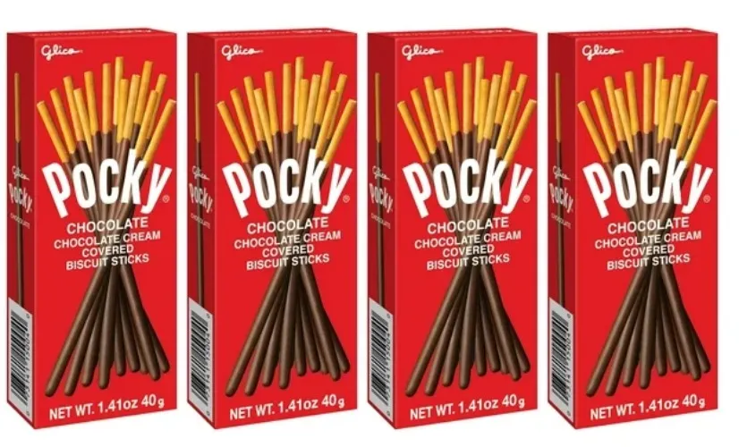 (4 pack) Glico Pocky Chocolate - Sticks - Case Of 20 - 1.41 Oz.