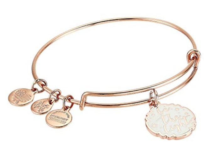 Alex and Ani Mantras + Inspirational Expandable Bangle for Women, Be The Light Charm, Shiny Rose Gold Finish, 2 to 3.5 in, One Size (A19EBLIGHTSR)