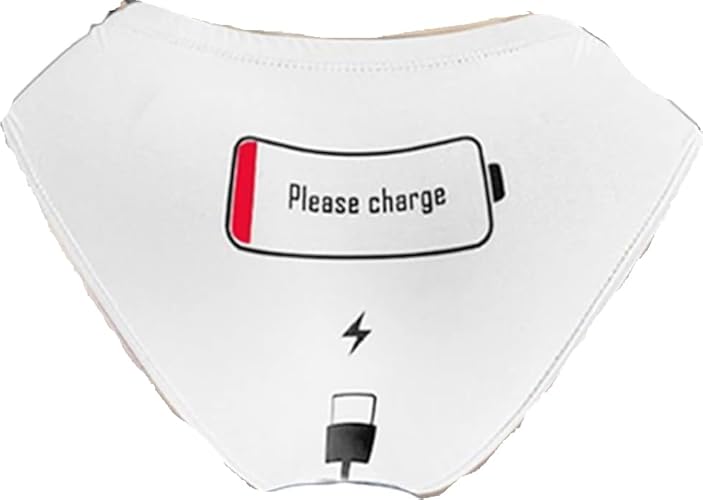 Please Charge Briefs for Women Funny Letter Print Graphic Panties Cartoon Stretch Soft Seamless Thongs Underwear - White - Large