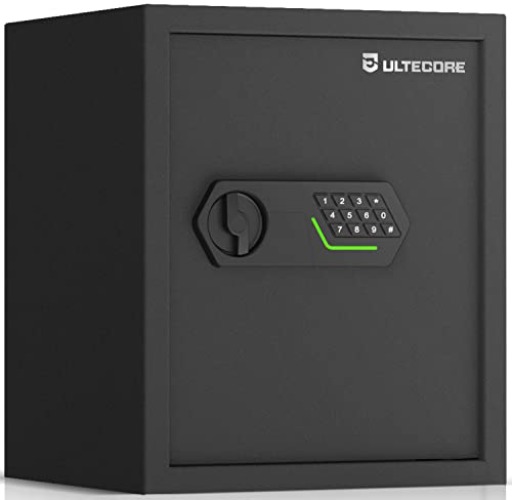 ULTECORE 1.52 Cubic Feet Cabinet Safe Box with Digital Keypad & Double Keys Security Money Lock Box for Home Hotel Office Business Jewelry Gun Cash 16.5 x 13.78 x 13 inches - 16.5" x 13.78" x 13"