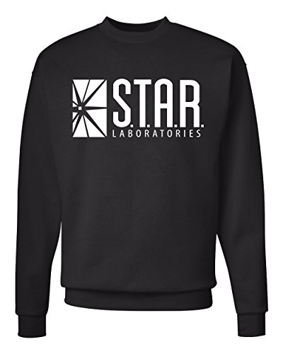 Superior Apparel Star Labs Adult Crewneck Sweatshirt - Large - Black