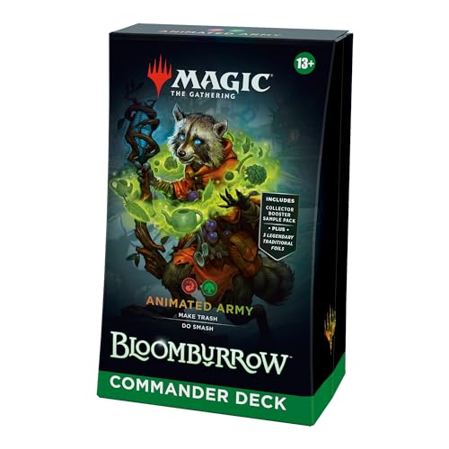 Magic: The Gathering Bloomburrow Commander Deck - Animated Army (100-Card Deck, 2-Card Collector Booster Sample Pack + Accessories)