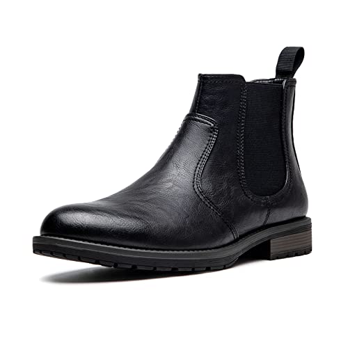Herren Chelsea Boots Slip-on Formal Dress Boots für Männer Casual Ankle Men Boots - 47.5 EU - A20715 Blk