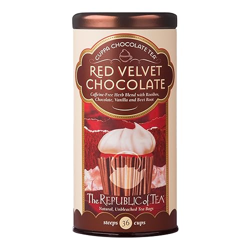 The Republic of Tea Red Velvet Cuppa Chocolate Tea, 36 Tea Bag Tin - 36 Count (Pack of 1)
