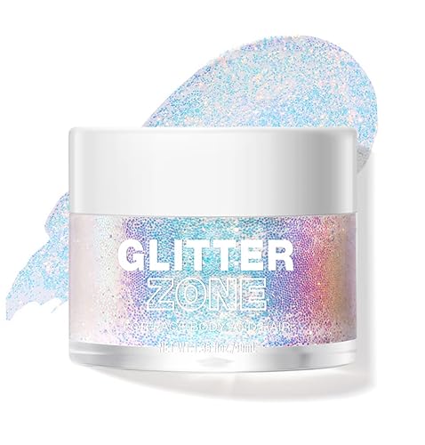 LANGMANNI Holographic Body Glitter Gel for Body, Face, Hair and Lip.Color Changing Glitter Gel Under Light. Vegan & Cruelty Free-1.35 oz (1# Golden Ocean) - 1# Golden Ocean