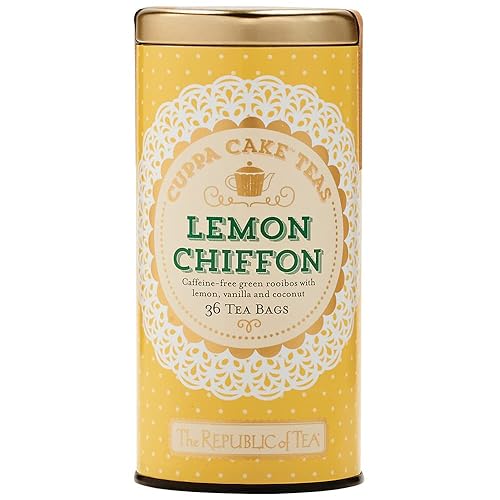 The Republic of Tea Lemon Chiffon Cuppa Cake Tea, 36 Tea Bags, Decadent Herbal Green Rooibos Tea - 36 Count (Pack of 1)