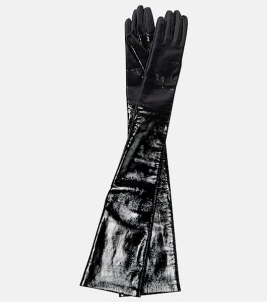 Patent leather gloves