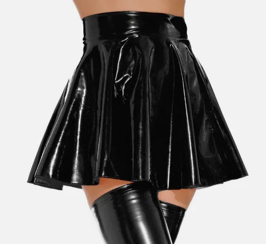 PVC Skirt Black