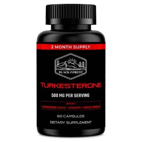 Black Forest Turkesterone Supplement 500mg (Max Purity 95% Extract) 2 Months Supply (500mg Turkesterone from 526mg of Ajuga Turkestanica) Similar to Ecdysterone for Strength & Muscle Growth