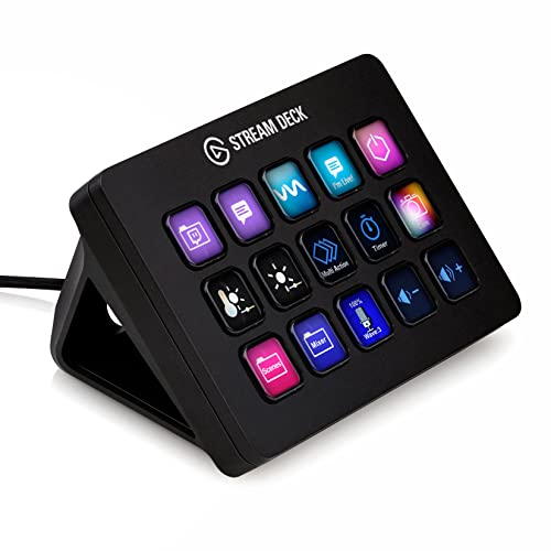 Elgato Stream Deck MK.2 – Controlador de estudio, 15 teclas macro, activa acciones en apps y software como OBS, Twitch, ​YouTube y otros, funciona en Mac y PC, Color Negro - 15 Teclas (MK.2)