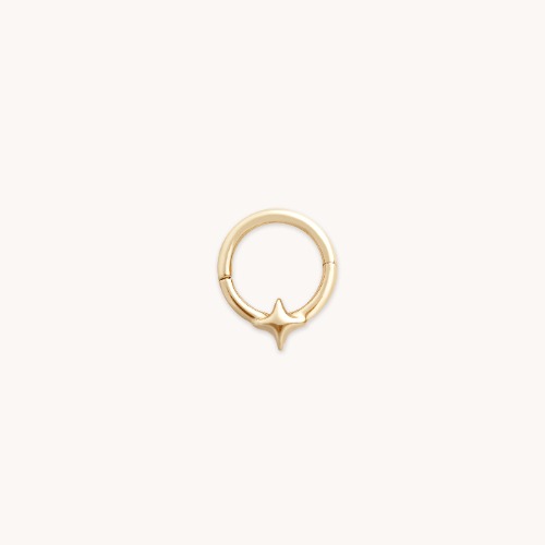Cosmic Star Daith Hoop in Solid Gold | Default Title