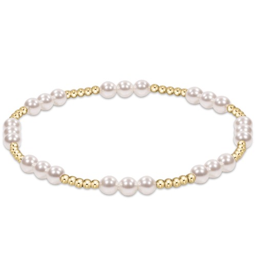 Classic Joy Pattern 4mm Bead Bracelet - Pearl | Default Title