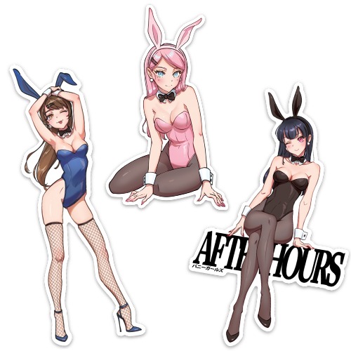 Bunny Girls Stickers 3 Pack