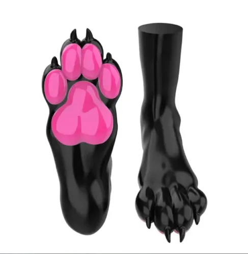 Silicone Furry Dog Feet — Colored
