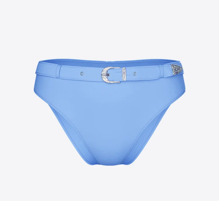 High-Rise Buckle Cheeky Bikini Bottom