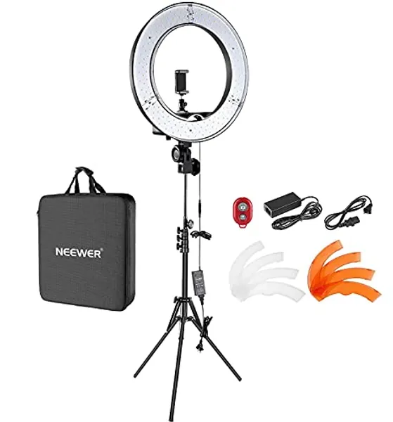 Neewer Pro 18" LED Ring Light kit, with Foldable Light Stand and Carrying Bag