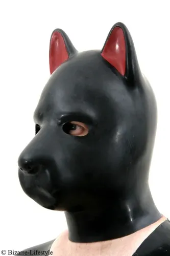 Dog mask with zipper and options "Made in Germany" - Bizarre-Rubber-S