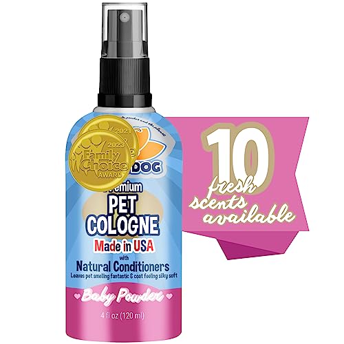 Bodhi Dog Natural Dog Cologne | Premium Scented Deodorizing Body Spray for Dogs & Cats | Dog Perfume w/Natural Dog Conditioner (Baby Powder, 4 Fl Oz) - Baby Powder - 4 Fl Oz (Pack of 1)