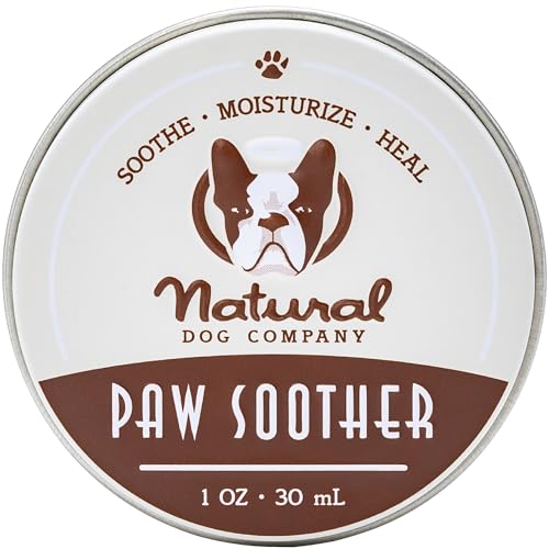 Natural Dog Company Paw Soother Balm, 1 oz. Tin, Dog Paw Cream and Lotion, Moisturizes & Soothes Irritated Paws & Elbows, Protects from Cracks & Wounds - 1 oz. Tin