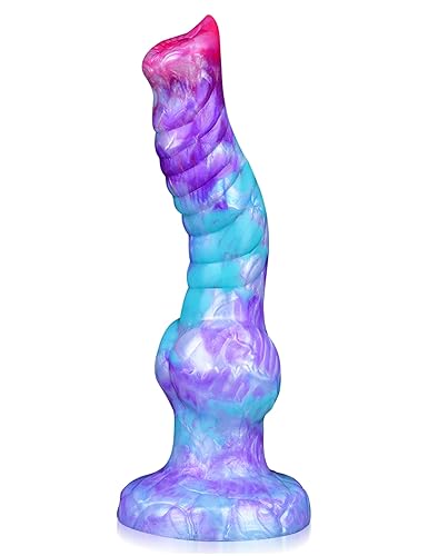 Dragon Dildo 9.25inch Realistic Dog Dildo Fantastic Colorful Strap on Dildos, Thick Silicone Anal Dildos for Women and Men Couples