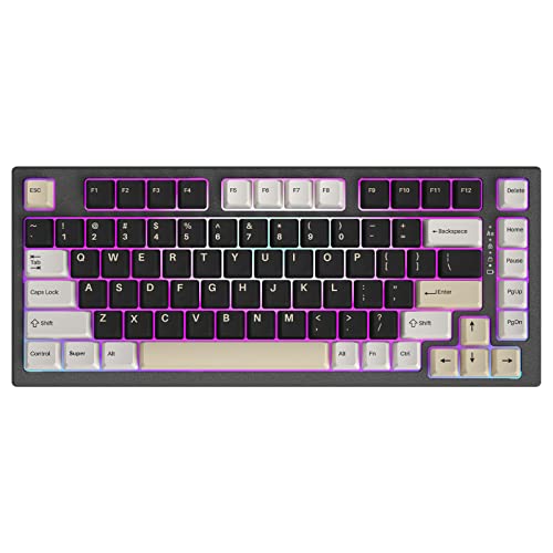YUNZII YZ75 75% Hot Swappable Wireless Gaming Mechanical Keyboard, RGB Backlights, BT5.0/2.4G/USB-C, Dye Sub PBT Keycaps for Linux/Win/Mac(Gateron G Pro Yellow, Black) - Gateron G Pro Yellow - Black