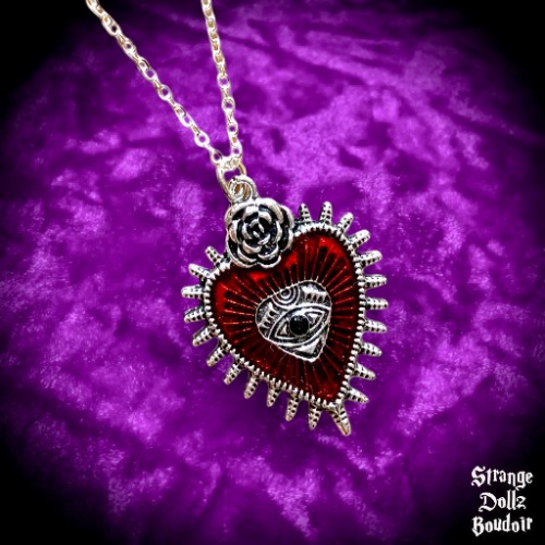 Gothic Heart necklace, Witchy Gothic, Strange Dollz Boudoir