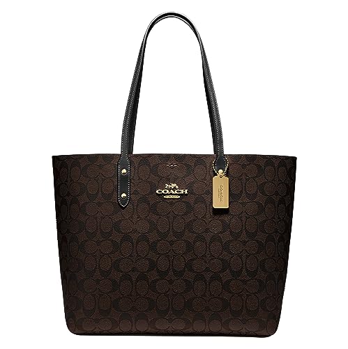 Coach Womens Signature Town Tote - One Size - Brown Black