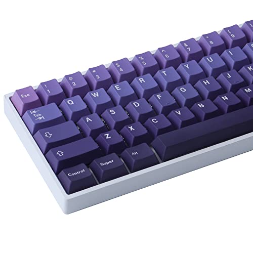 JakeTsai PBT Keycaps, 126 Keys Dye Sublimation Cherry Profile Keycaps with 6.25U Spacebar Purple Gradient Keycap Set for Cherry MX Switches US/UK Layout Mechanical Keyboards - Purple blue gradient
