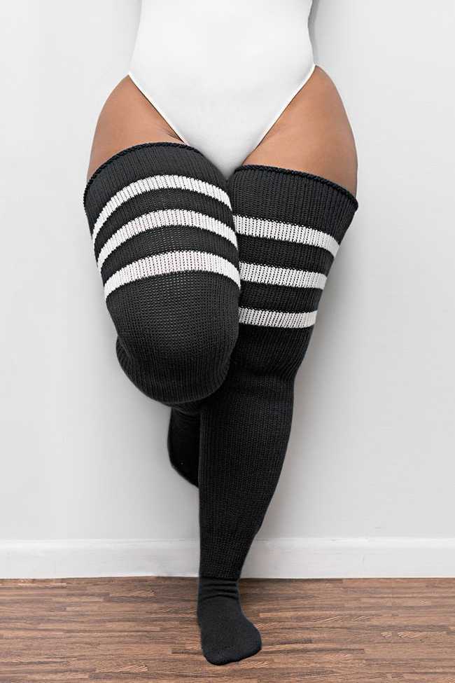 Black & White Stripes - Long 35 Inches