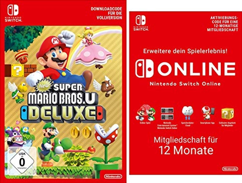 New Super Mario Bros. U Deluxe [Switch Download Code] + Switch Online 12 Monate [Download Code]
