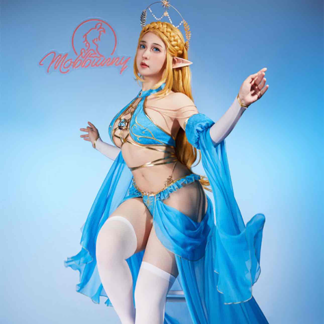 Prinzessin Zelda Cosplay blau gold 