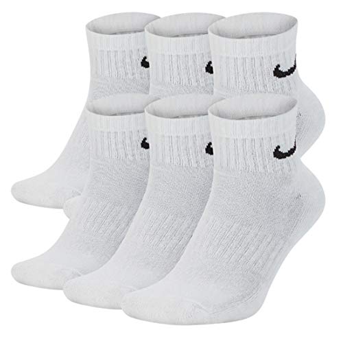 Nike womens Everyday Performance Training Socks - Medium (Pack of 6) - White