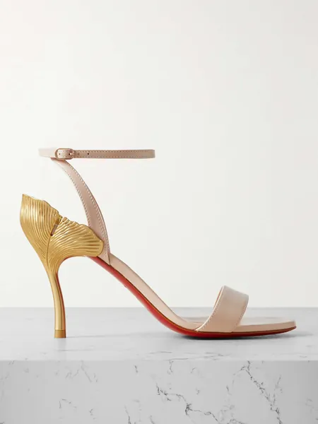 CHRISTIAN LOUBOUTIN Ginko Girl 85 leather and gold-tone pumps | NET-A-PORTER