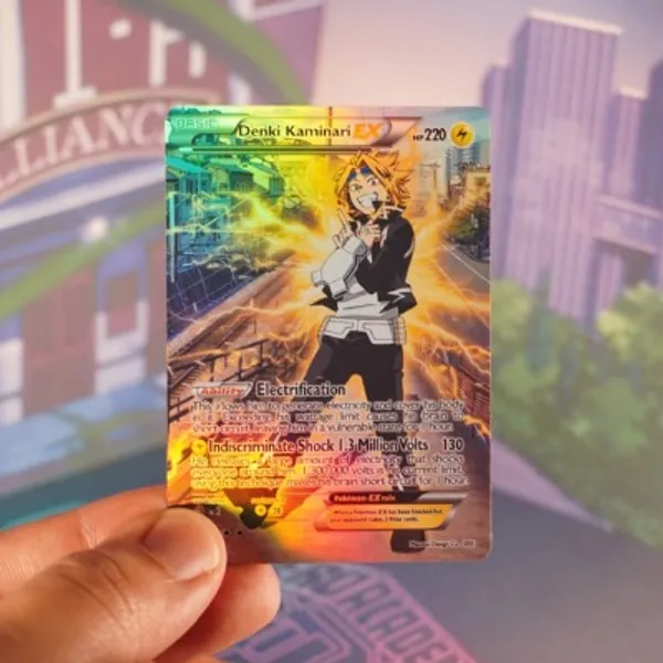 Denki Kaminari Holographic Pokemon Card  My Hero Academia  | Etsy