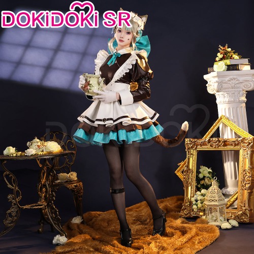 【Size S-3XL】DokiDoki-SR Game Genshin Impact Cosplay Lynette Costume Maid | Costume Only-2XL-Order Processing Time Refer to Description Page