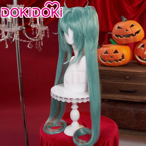 【Ready For Ship】DokiDoki Cosplay Rascal the Raccoon Wig Green Twin Tail Brown Highlight Halloween | Wig Only-Ready For Ship