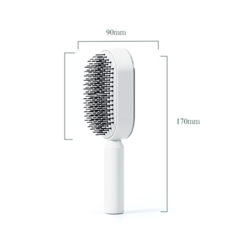 Self-Cleaning Hair Brush by BimeBeauty - Gray Rectangle Brush