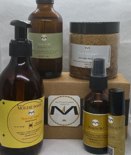 ⭐ Beard Oil Pyra Gift Box Kit | Argan Oil | Bergamot | Ylang, Ylang | Watermelon Seed | Polo Red - With Face Cleanser "Rays of Aspu " Organic Almond Oil and VanillaAs